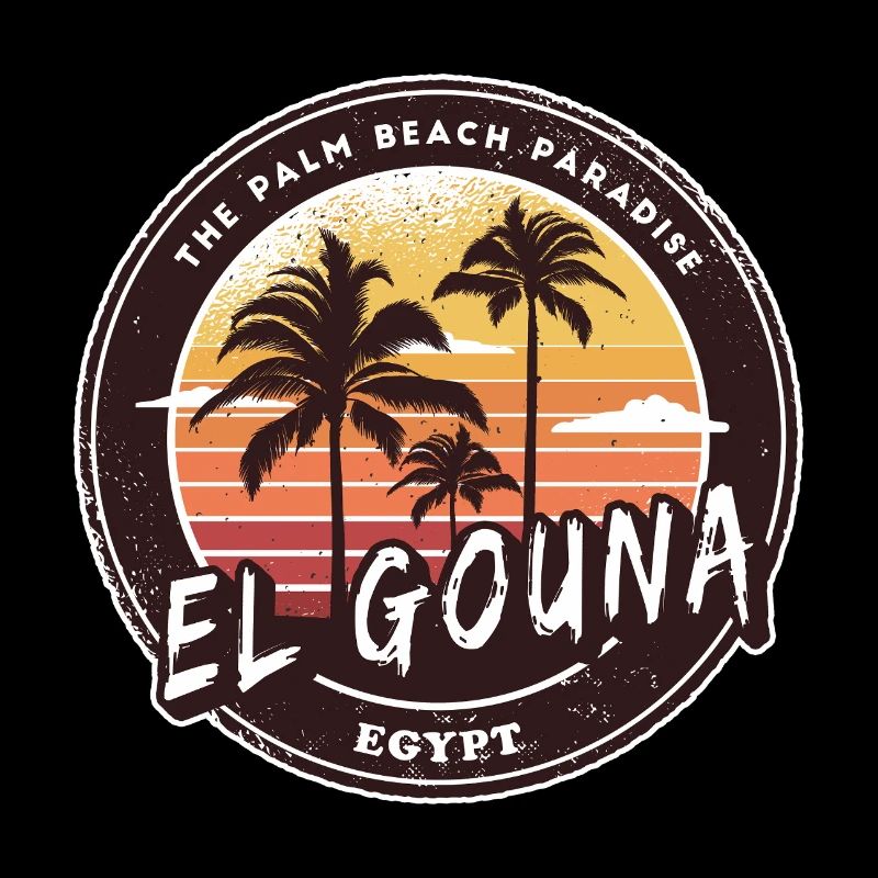 El Gouna Egypt Vintage Palm Tree Design