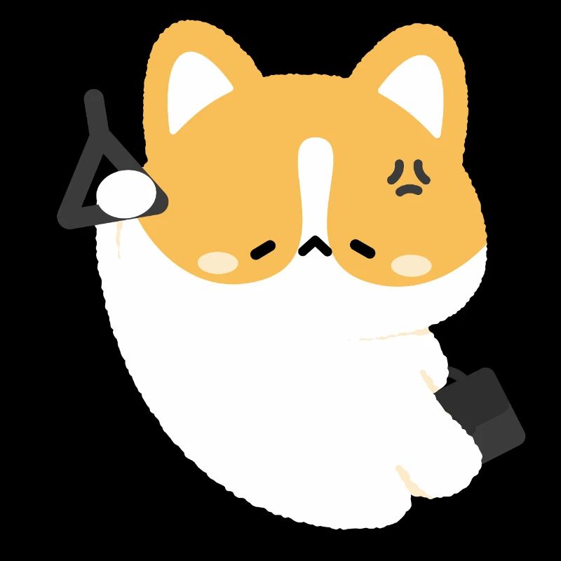 Müde Corgi pendeln