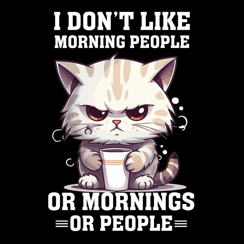 Je n’aime pas les gens du matin Café de chat