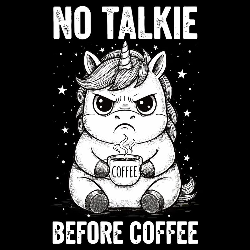 Pas de conversation devant une licorne amoureuse du café
