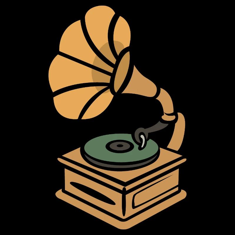 Vintage Turntable Retro Cartoon Design