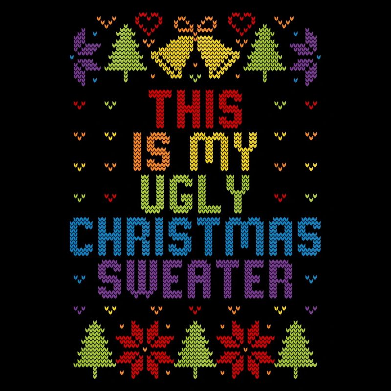 Pull-en-ciel moche de Noël
