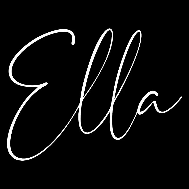 Ella / Handwriting Name Design (White)