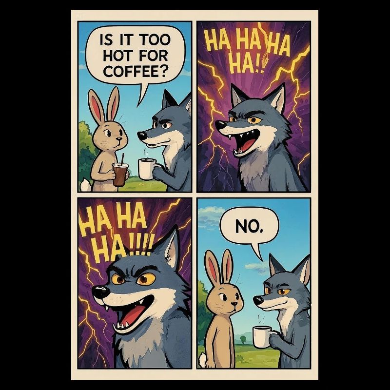  Too Hot Coffee Joke Comic - Funny Gift 