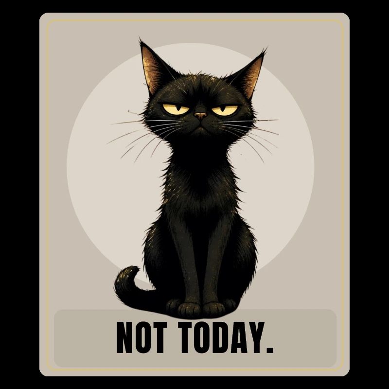 Not Today. – Sarcastic Black Cat Design
