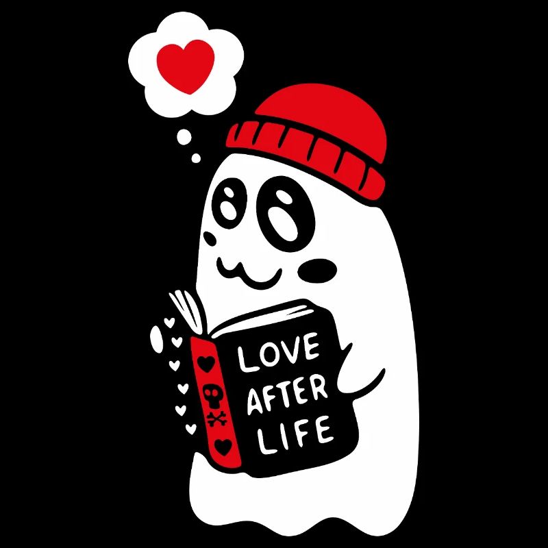 Cute Ghost Reading Romantic Book