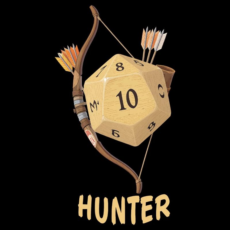 D20 avec arc et flèche – Dés fantastiques de chasseur
