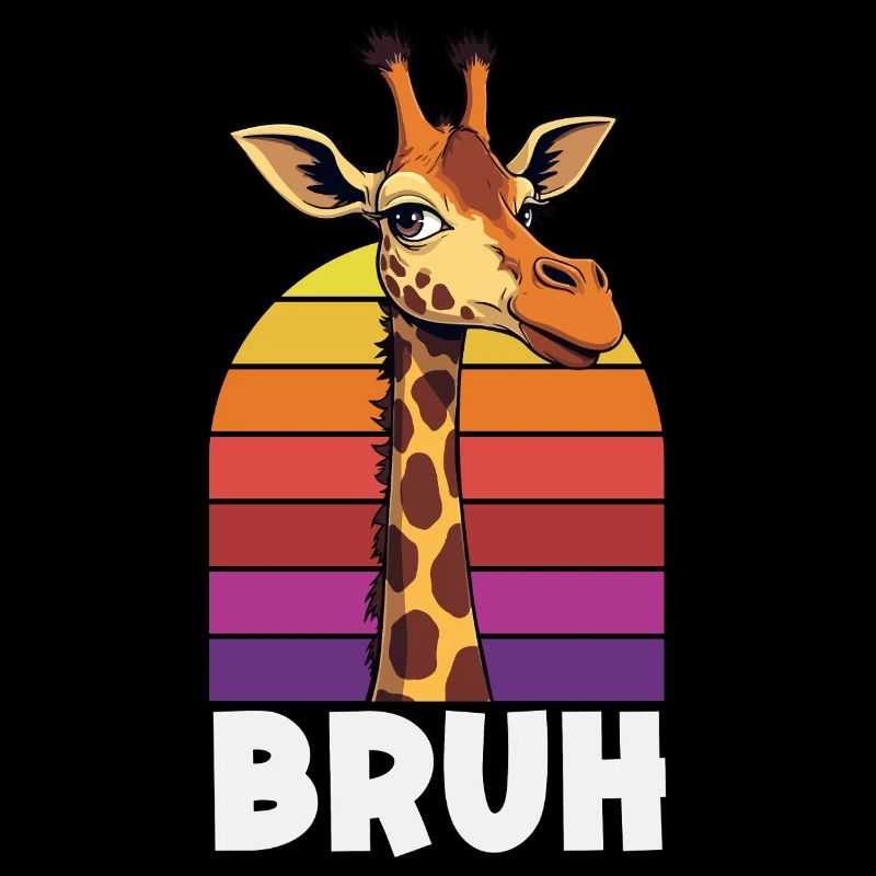 Bruh Giraffe Retro Sunset Meme