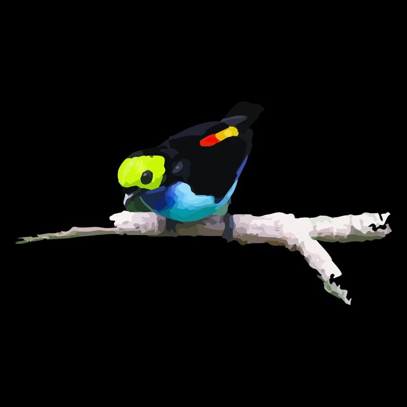 Colorful parrot on artistic branch