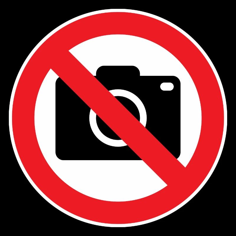 Photographie interdite, panneaux d’interdiction