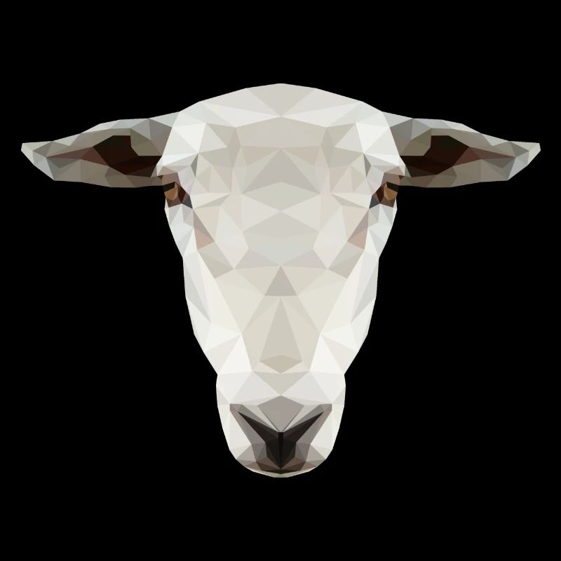 Schaf Kopf – Geometrisches Low Poly Tierdesign