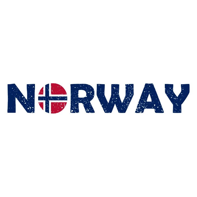 Lettrage de la Norvège avec drapeau - Norge - Norwegen
