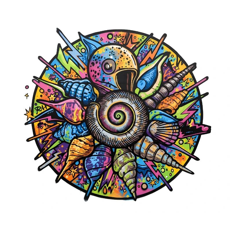 Psychedelic Shell Spiral Mandala