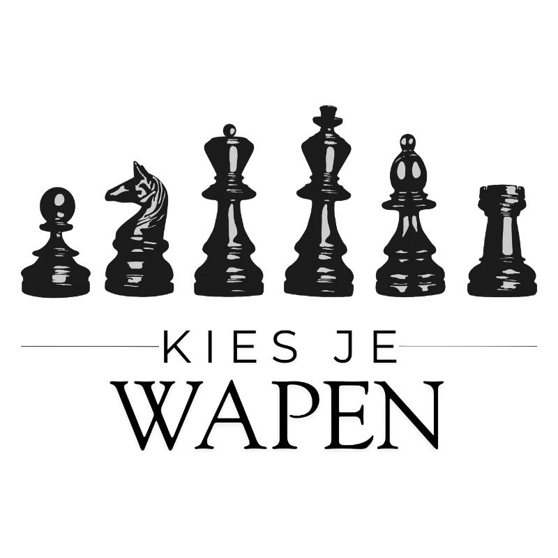Chess pieces with text Choose your Weapon