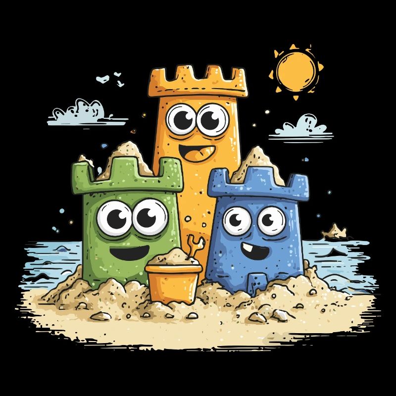 Sandkasten Helden am Strand