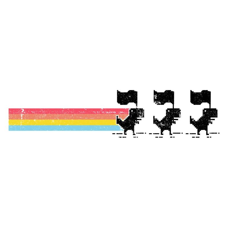 Pastel Rainbow Stripes Silhouette