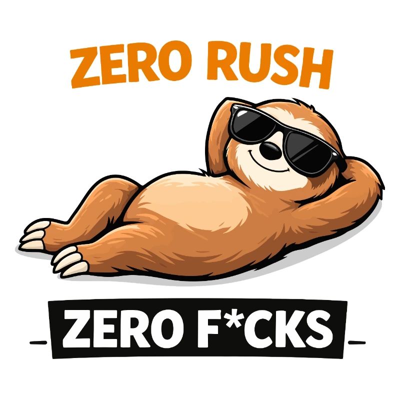 Zero Rush Sloth Chill Slogan
