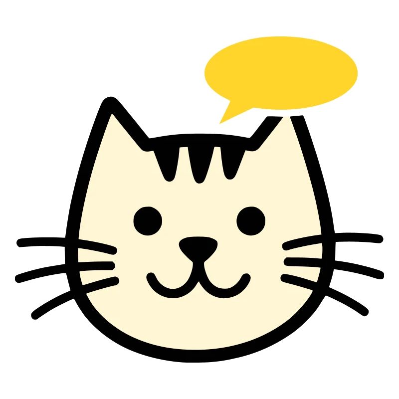 Cat face with speech bubble