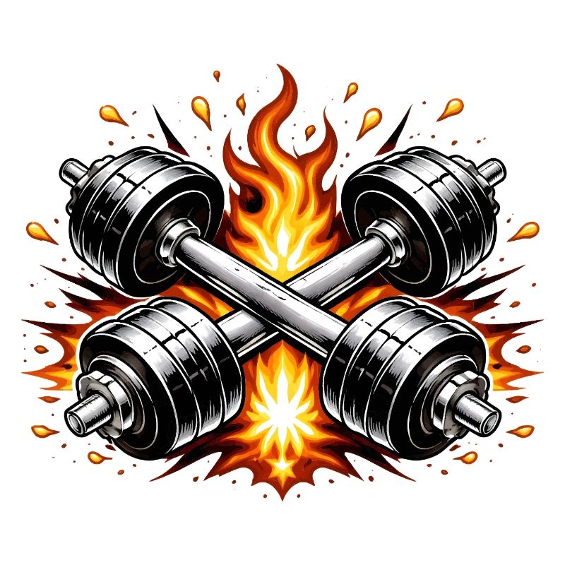 Flaming dumbbells