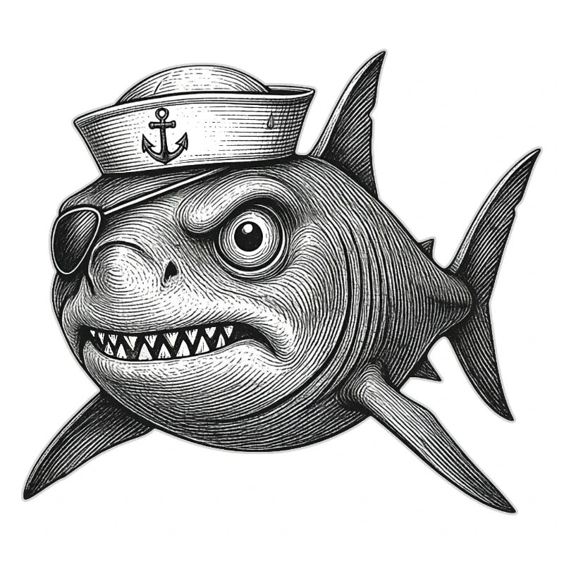 The grumpy Captain Shark