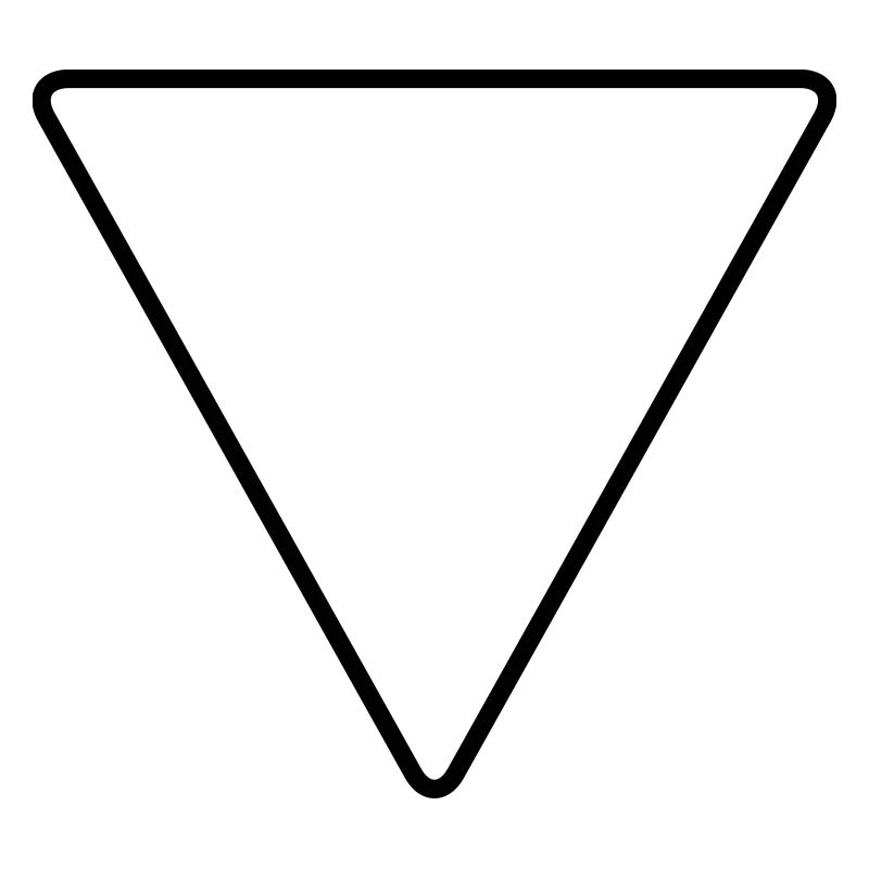 Triangle with rounded corners as a warning sign