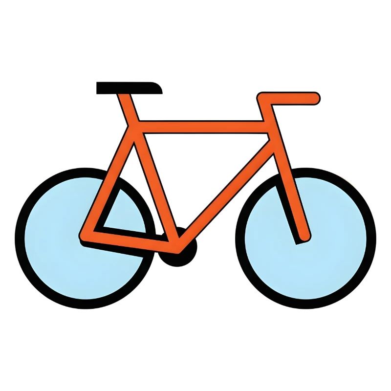 Silhouette orange de vélo dans le style pop