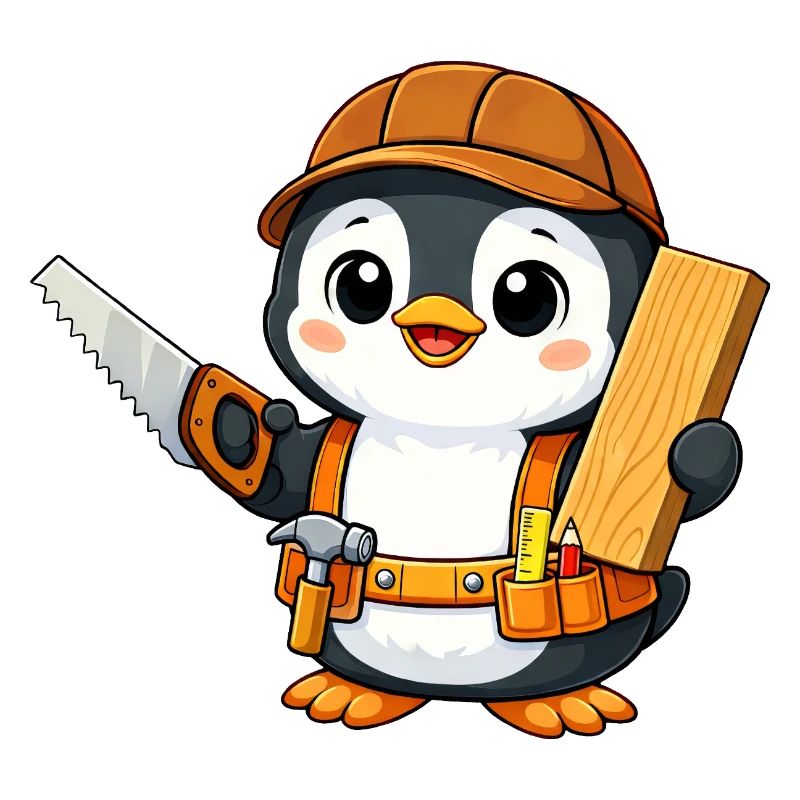 Penguin, Craftsman, Carpenter, Carpenter, Woodwork