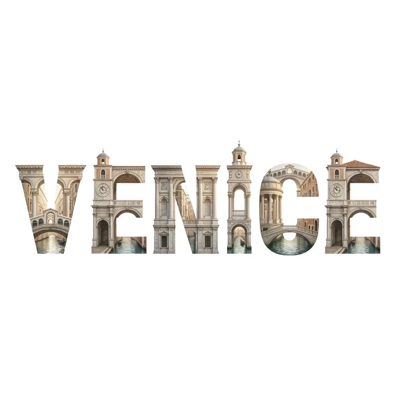 Venice Typography with Historic Architecture