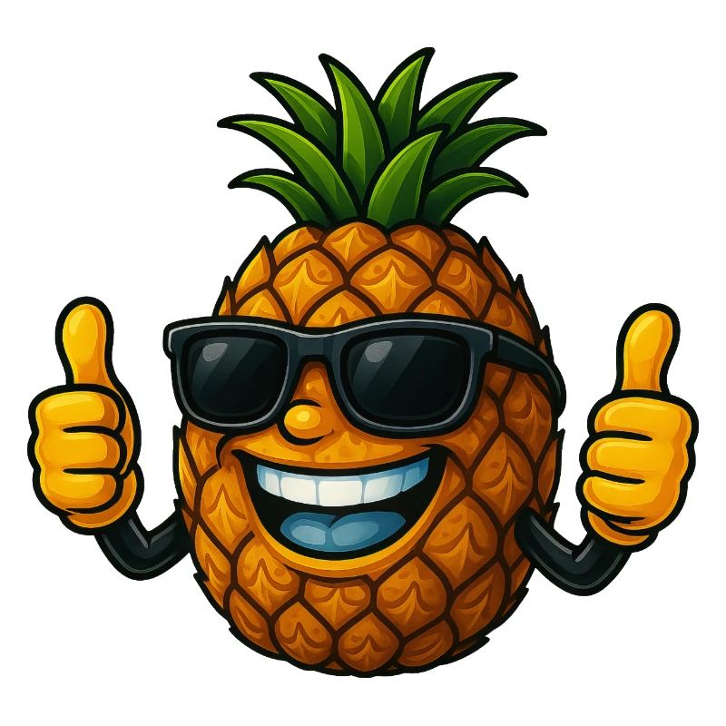 Cute Cartoon Pineapple Summer Fruit Fun Joy