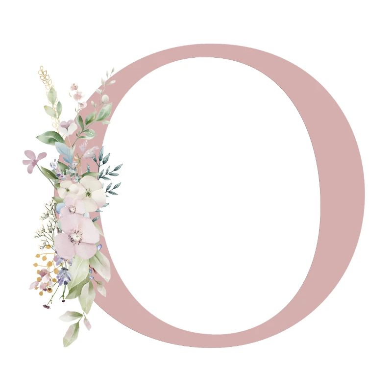 O Monogram, Floral, Customizable
