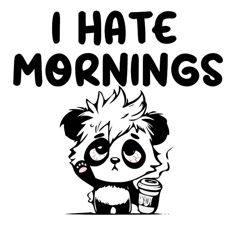 I hate mornings panda