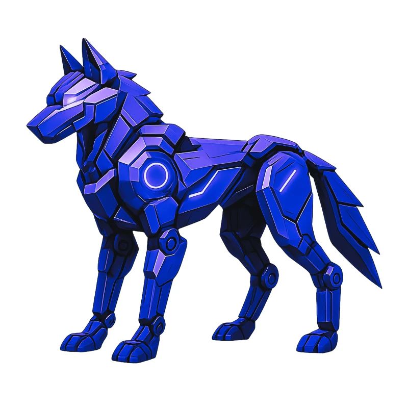 Futuristic Digital Wolf Illustration