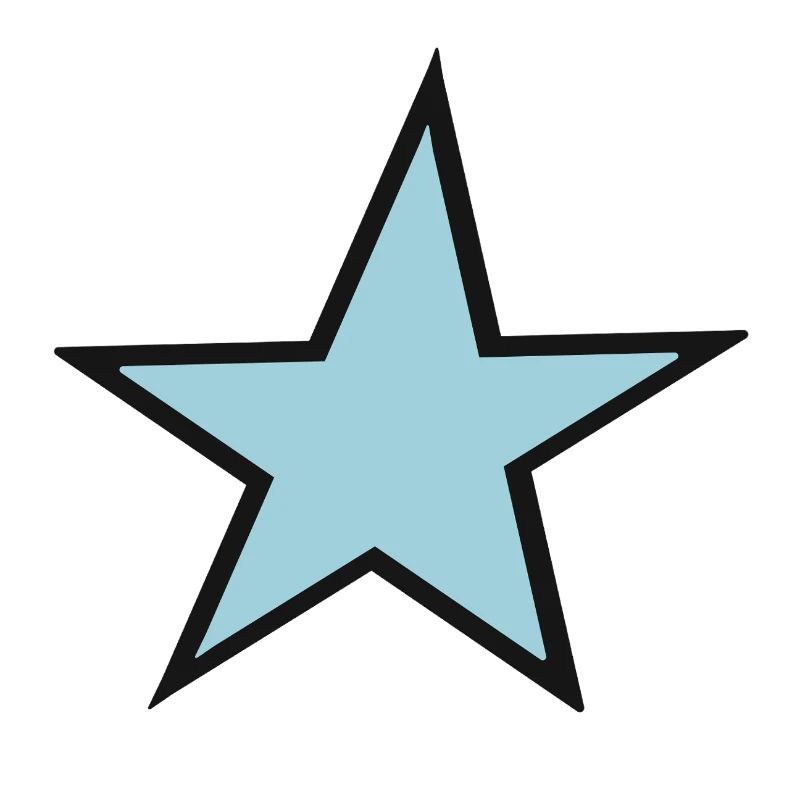 Heller blauer Stern mit schwarzem Rand