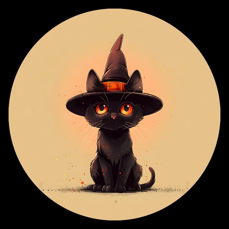 Cat spook in the witch's hat
