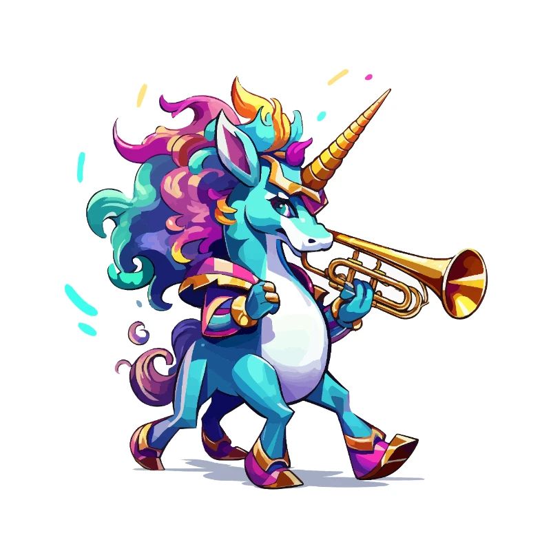Sort de couleur de la trompette licorne
