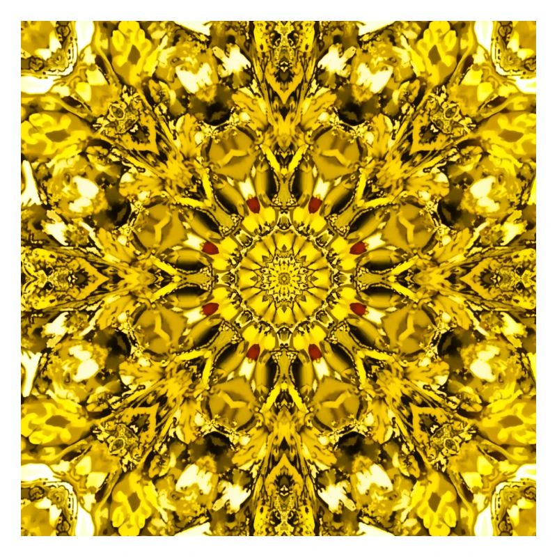 Yellow mandala radial pattern