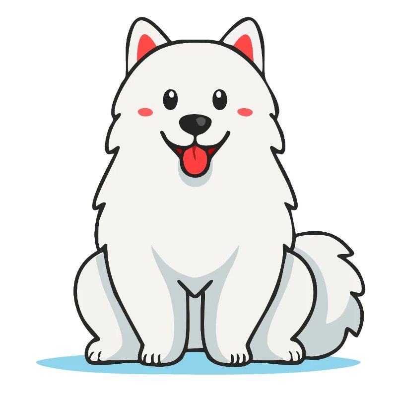Fuzzy White Samoyed Dog (Comic)