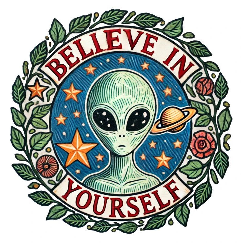 Glaube an dich selbst Alien Space Circle