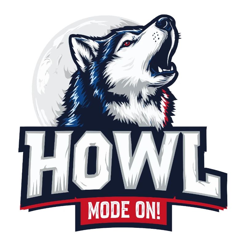 Howl Mode On – Husky Design with Moon