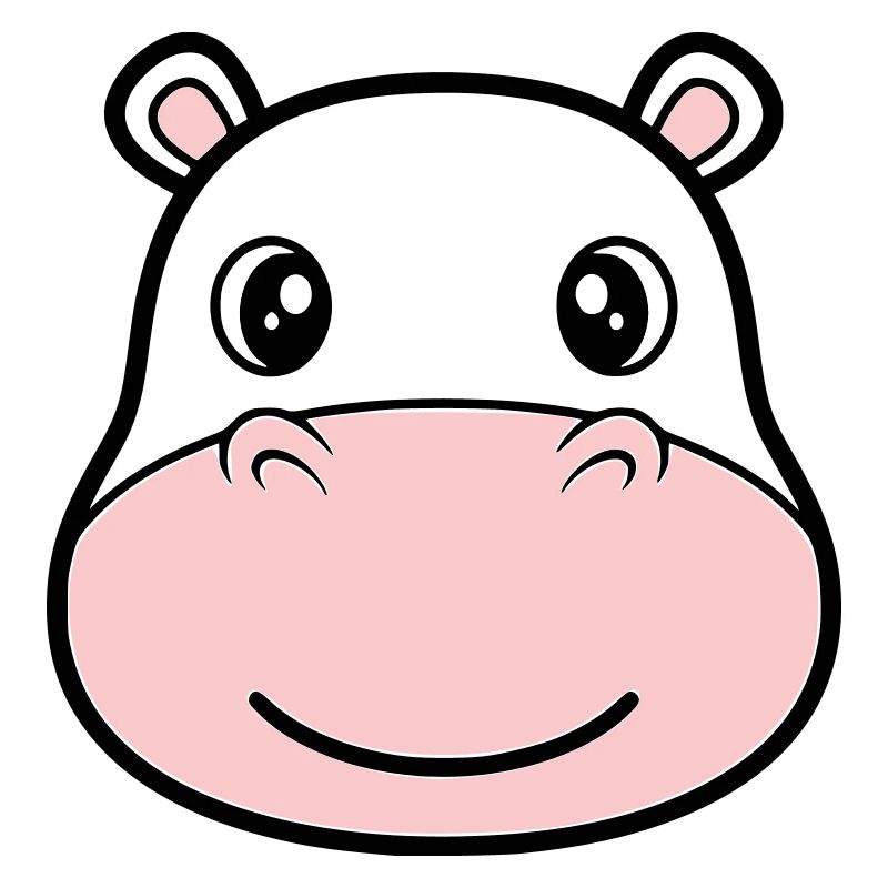 Nilpferd Kopf Gesicht Maske Lächeln