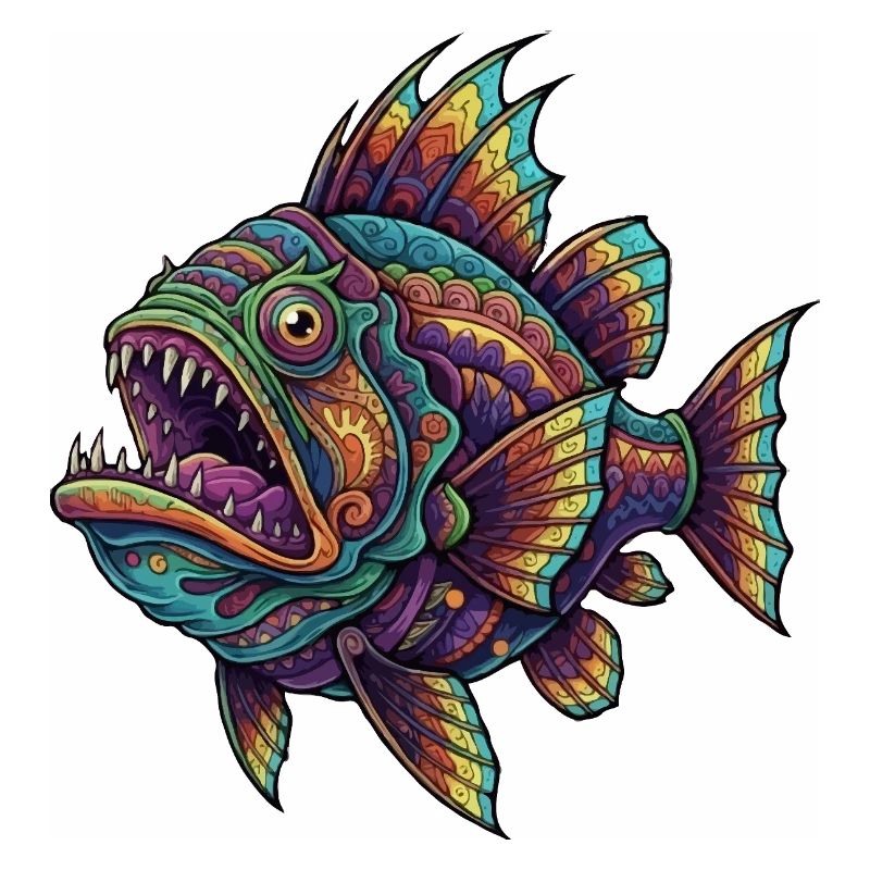 Rainbow Fish with Pattern
