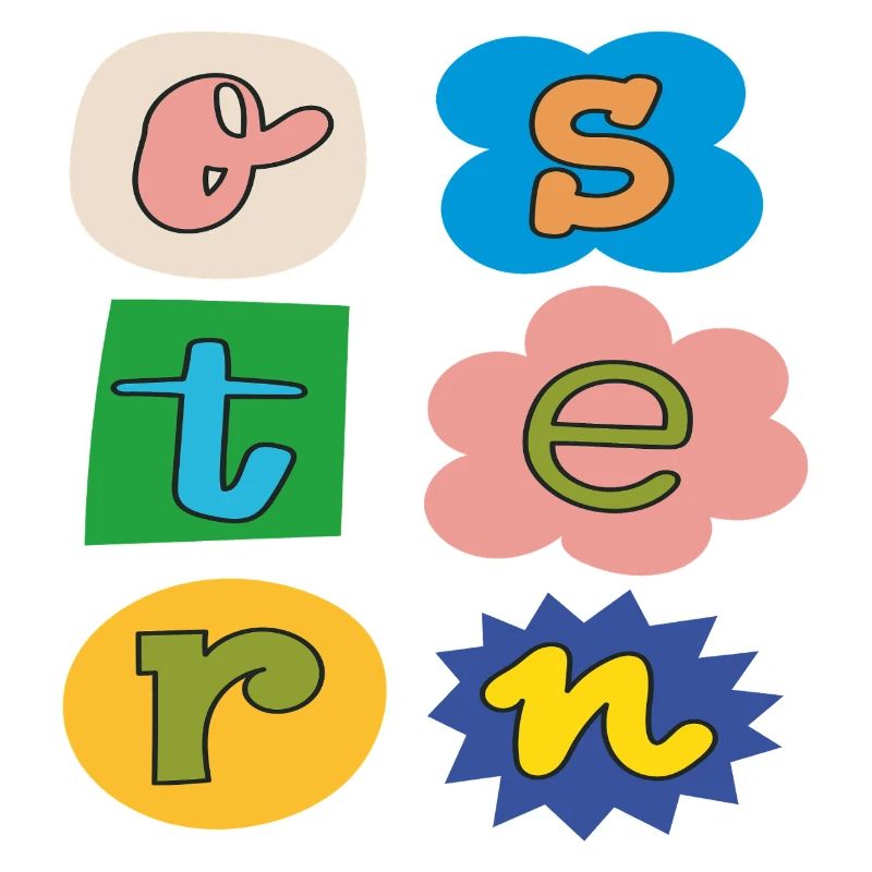 Colorful Easter Letters