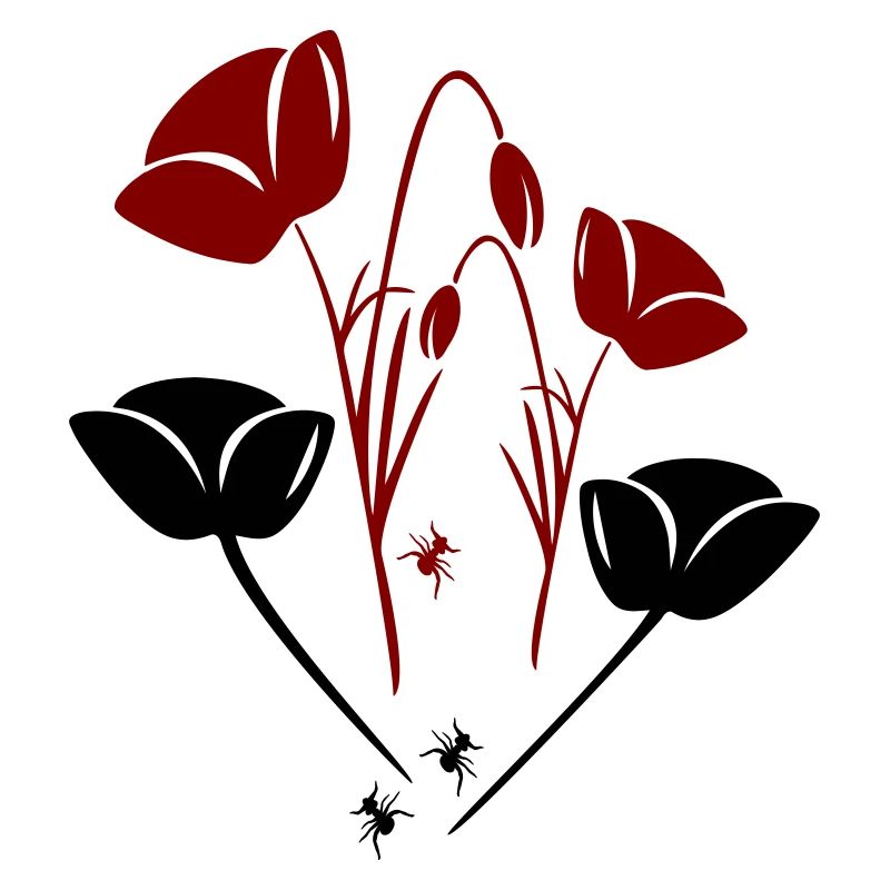 Tulips with ants