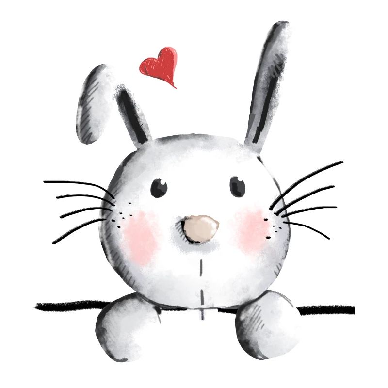 Rabbit with heart - rabbit - bunny - mucki - rabbit