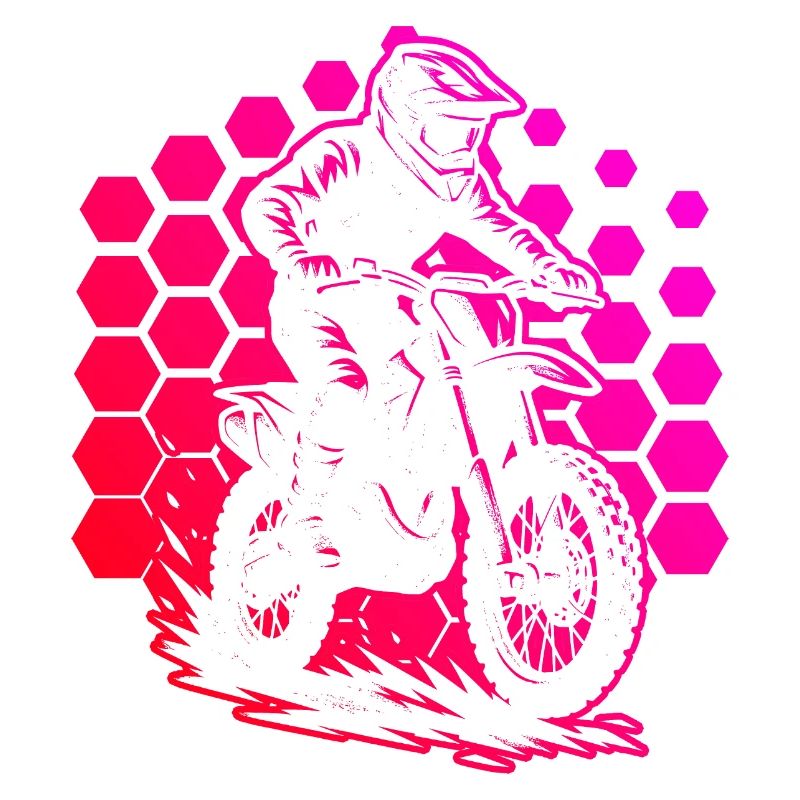 Motorcycle racer in hex pattern