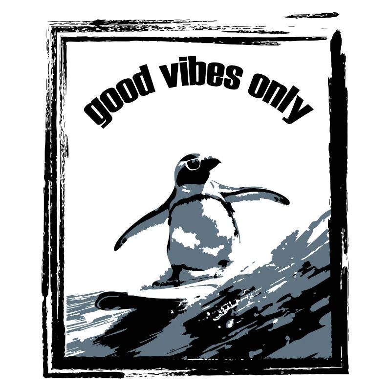Impression d’art sur la planche de surf pingouin