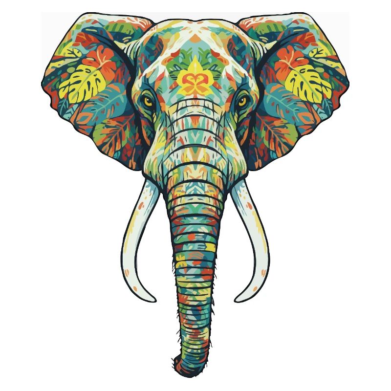 Éléphant fleur coloré
