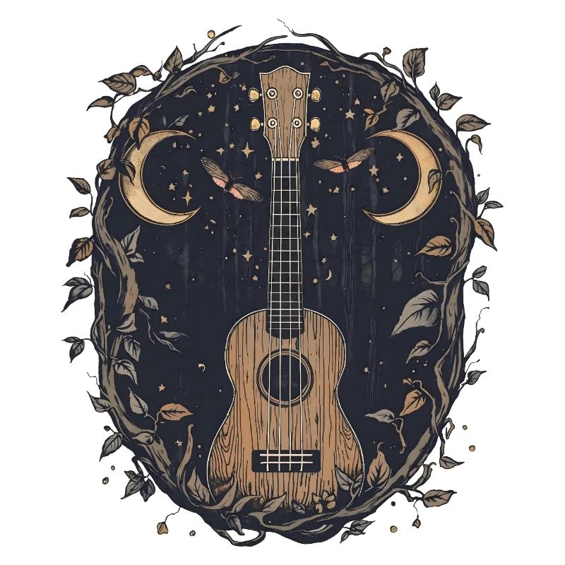 Gothic Uke with  Moon Moth
