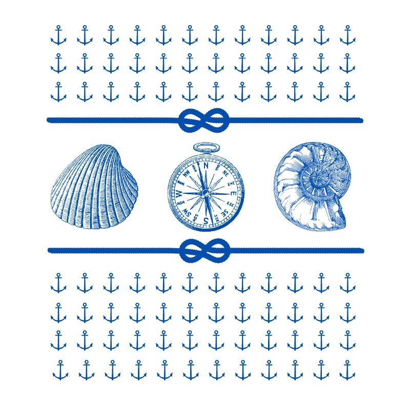 Seashells and Compass - Nautical Theme Lovers