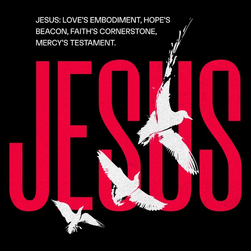 Jesus-Tauben-Typografie